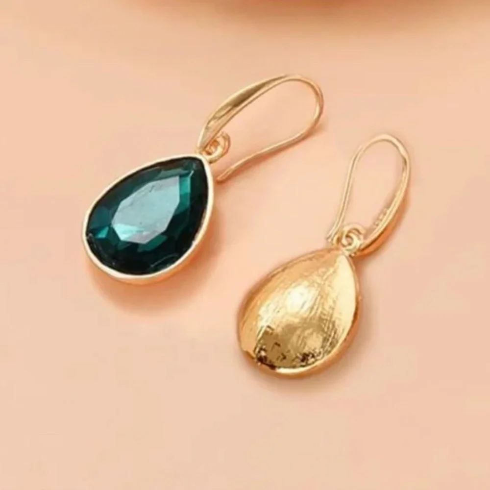 ❤️ FREE Rain Drop Tear Green Hipster Chic Glam Classy Elegant Party Art Earrings